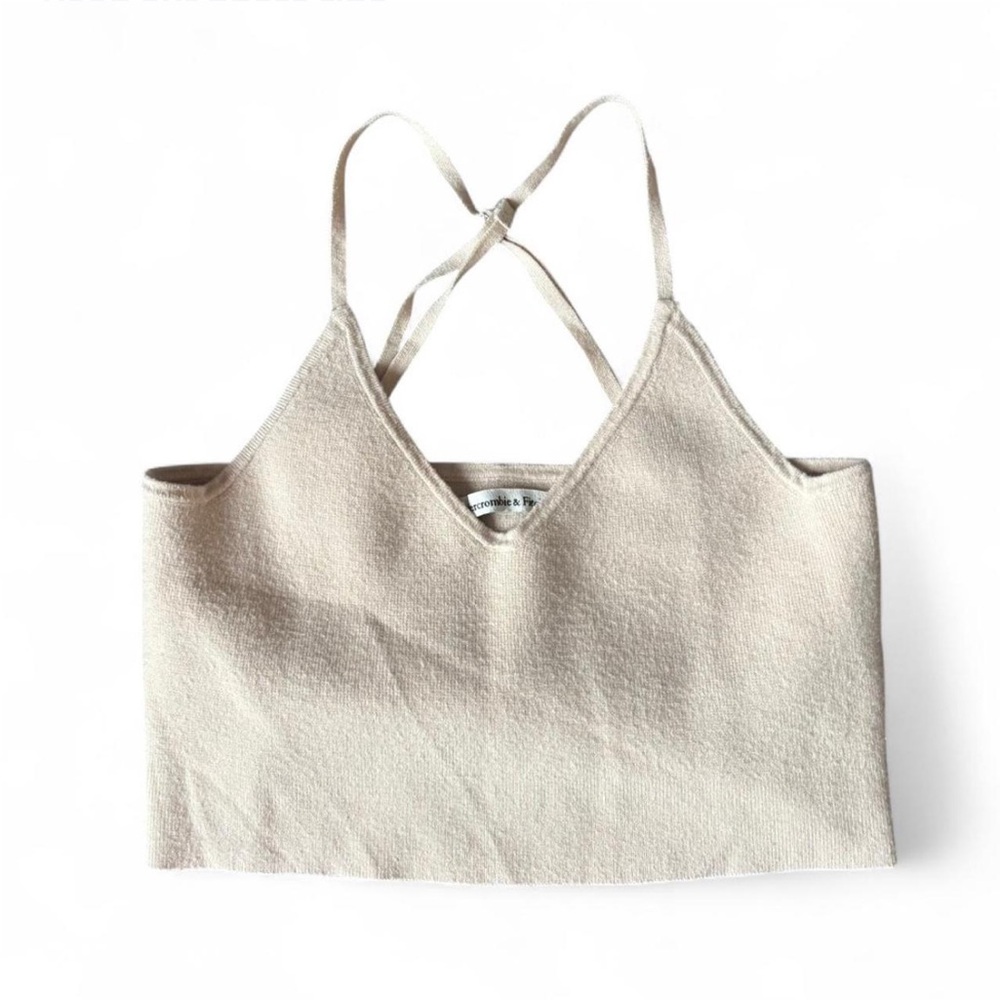 Abercrombie & Fitch Allure Cami cream knit crop top size large